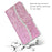 For Samsung Galaxy A37 5G Case PU Leather Wallet Card Slots Glitter Phone Cover - Pink - 6
