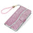 For Samsung Galaxy A37 5G Case PU Leather Wallet Card Slots Glitter Phone Cover - Pink - 7