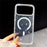 For iPhone 18 Pro / 17 Pro Compatible with MagSafe Rhinestone Edge Glitter Back TPU + PC IMD Phone Cover - Glitter Transparent - 1