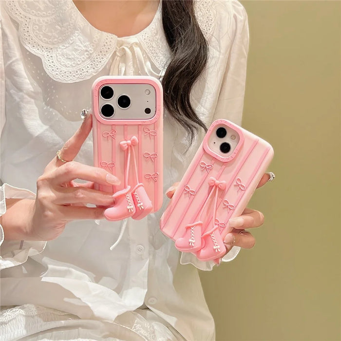 For iPhone 18 Pro Max / 17 Pro Max Silicone Case Cute Boots Shape Pendant Shockproof Phone Back Cover - 3