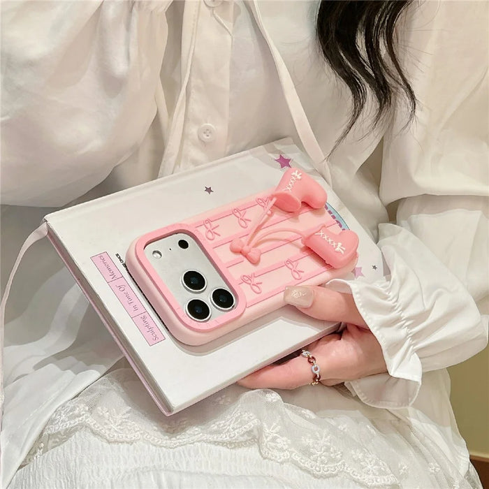 For iPhone 18 Pro Max / 17 Pro Max Silicone Case Cute Boots Shape Pendant Shockproof Phone Back Cover - 4