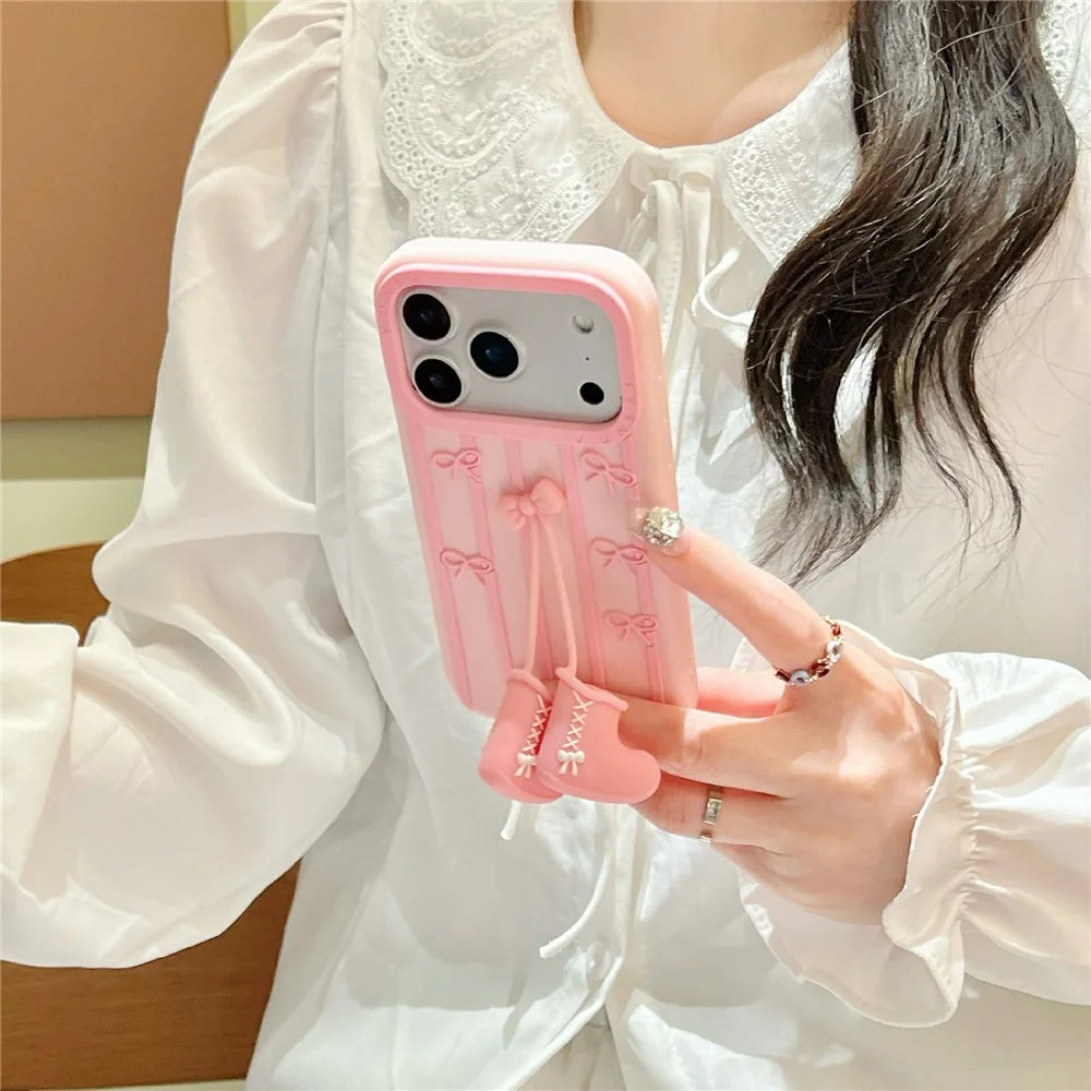 For iPhone 18 Pro / 17 Pro Silicone Case Cute Boots Shape Pendant Shockproof Phone Back Cover - 5