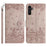 For Samsung Galaxy S26+ Case with Wrist Strap Leather Phone Cover Wall Cats Pattern - Smoky Purple - 1
