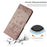 For Samsung Galaxy S26+ Case with Wrist Strap Leather Phone Cover Wall Cats Pattern - Smoky Purple - 6