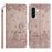 For Samsung Galaxy A57 5G Case with Wrist Strap Leather Phone Cover Wall Cats Pattern - Smoky Purple - 1