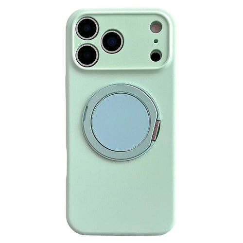 For iPhone 17 Pro Max Case 360 Rotating Kickstand Precision Cutout Liquid Silicone Phone Cover - Light Cyan - 1