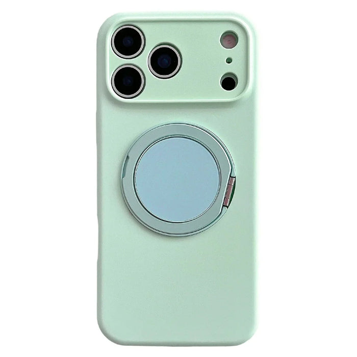 For iPhone 17 Pro Max Case 360 Rotating Kickstand Precision Cutout Liquid Silicone Phone Cover - Light Cyan - 1