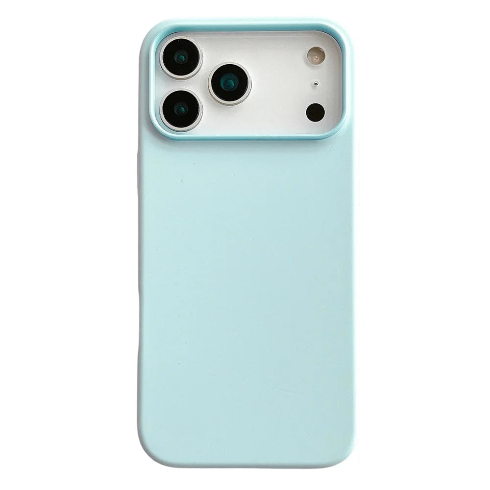 For iPhone 17 Pro Case Dual Color Liquid Silicone Phone Cover Large Camera Cutout - Light Cyan - 1