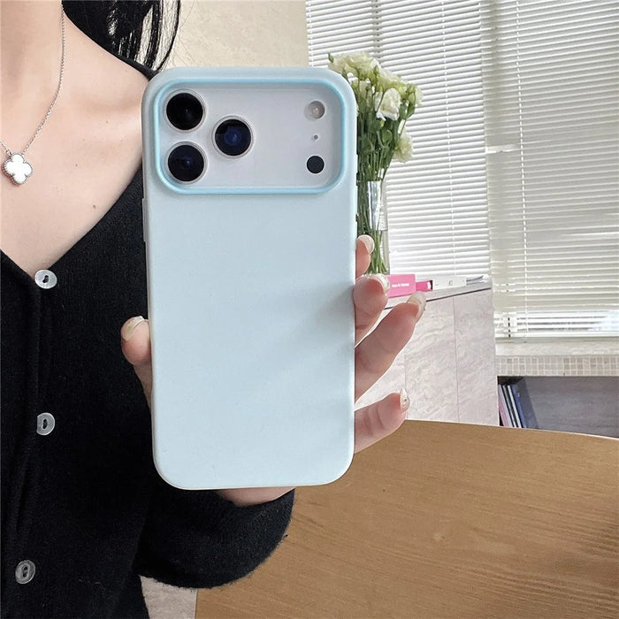 For iPhone 17 Pro Case Dual Color Liquid Silicone Phone Cover Large Camera Cutout - Light Cyan - 2