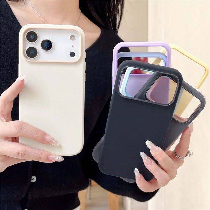 For iPhone 17 Pro Case Dual Color Liquid Silicone Phone Cover Large Camera Cutout - Light Cyan - 3