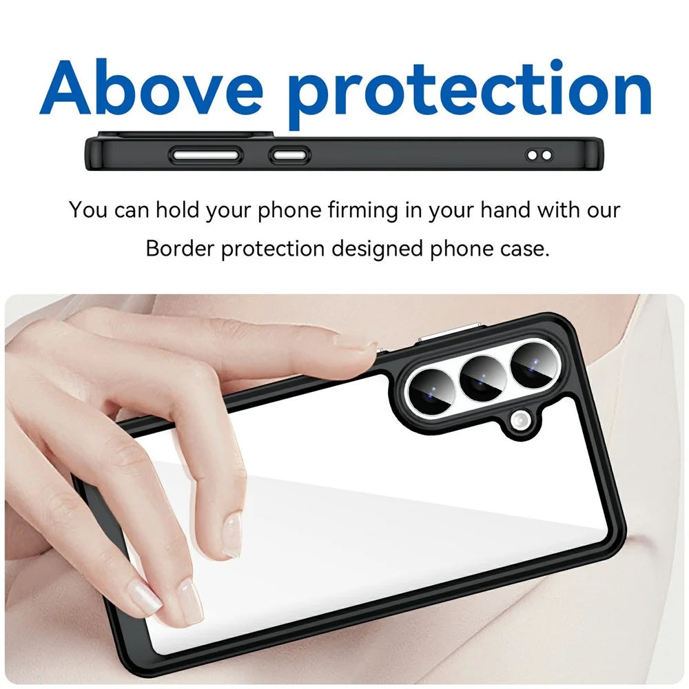 For Samsung Galaxy S26+ Case TPU + Acrylic Protective Clear Phone Cover - Black - 4