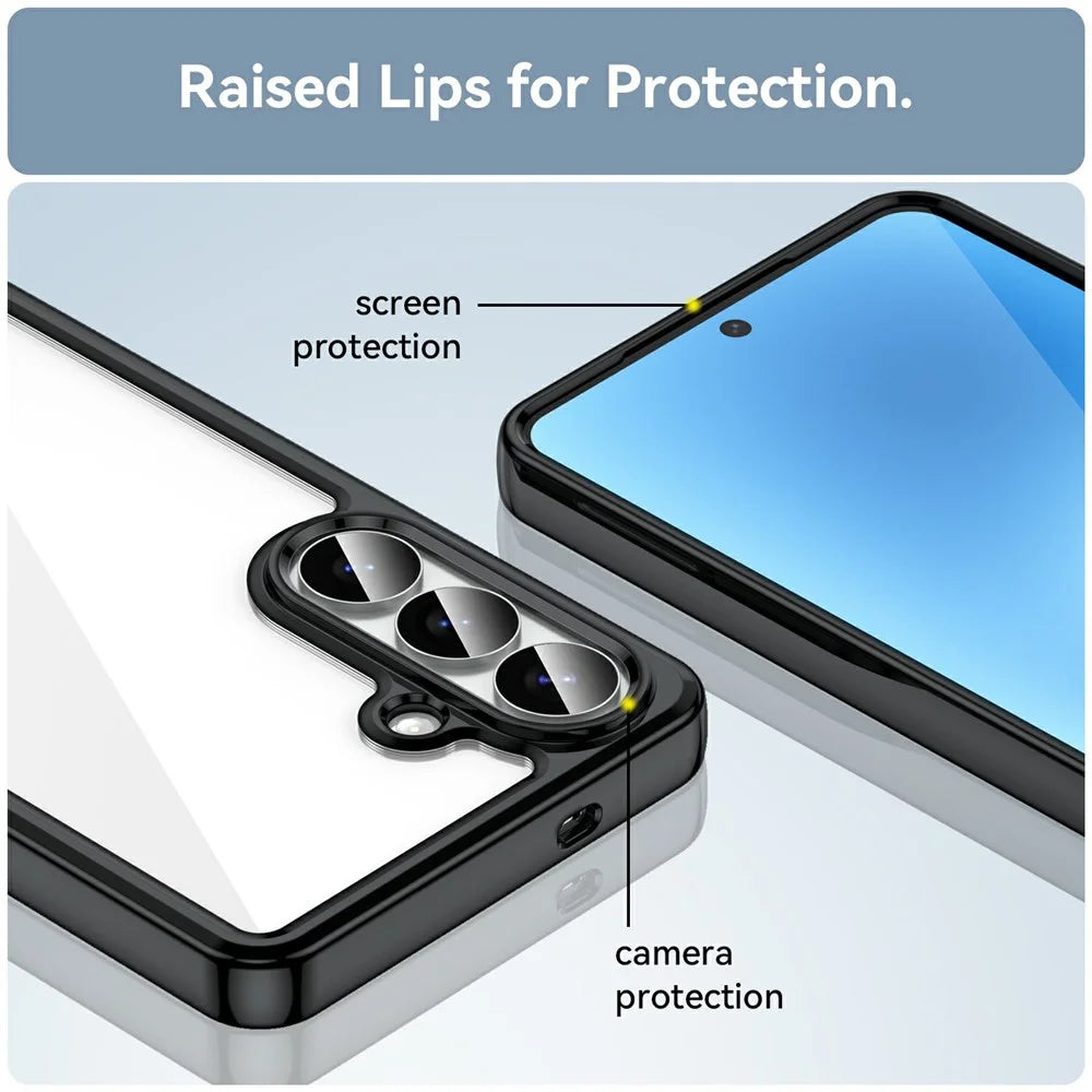 For Samsung Galaxy S26+ Case TPU + Acrylic Protective Clear Phone Cover - Black - 6