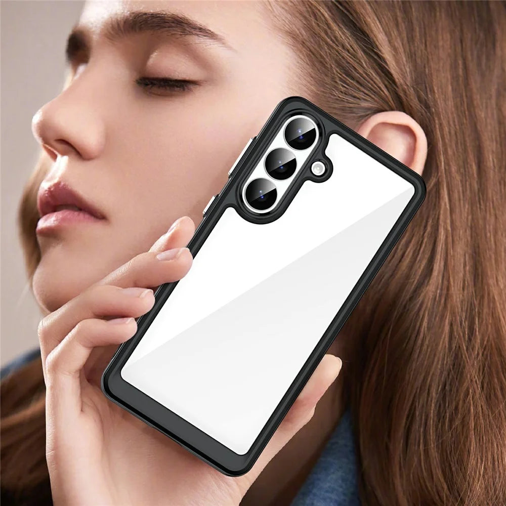 For Samsung Galaxy S26+ Case TPU + Acrylic Protective Clear Phone Cover - Black - 7