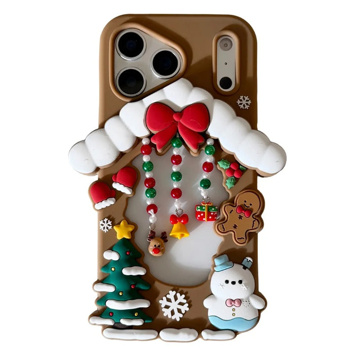 For iPhone 18 Pro Max / 17 Pro Max Silicone Case Christmas House Design Shockproof Anti Slip Phone Cover - 1