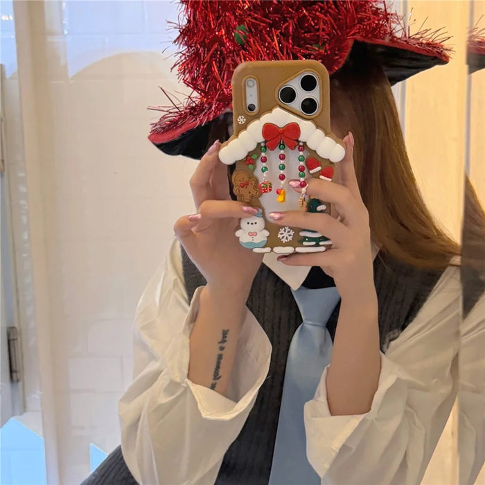 For iPhone 18 Pro / 17 Pro Silicone Case Christmas House Design Shockproof Anti Slip Phone Cover - 4