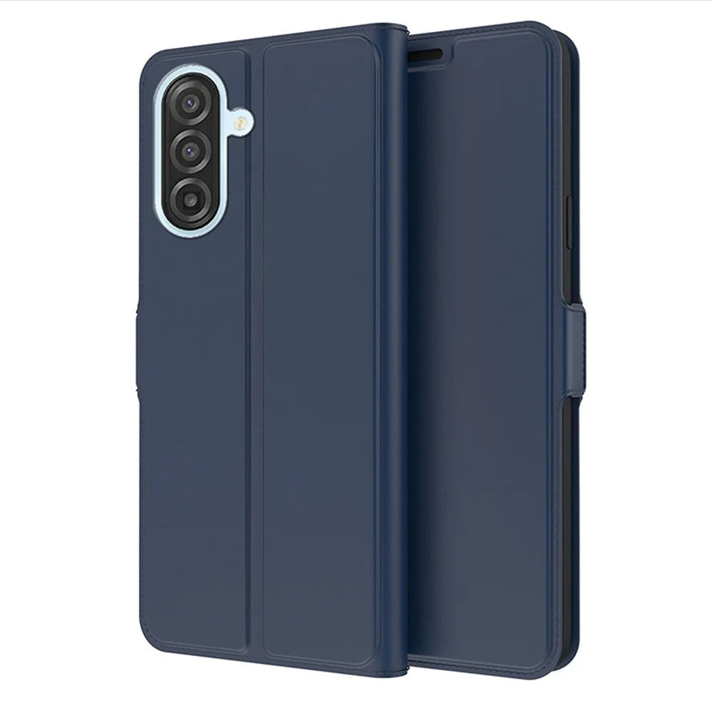 For Samsung Galaxy A37 5G Case Shockproof TPU Inner Shell Leather Phone Cover Card Slot - Blue - 1