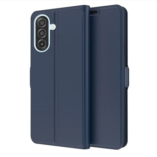 For Samsung Galaxy A37 5G Case Shockproof TPU Inner Shell Leather Phone Cover Card Slot - Blue - 1