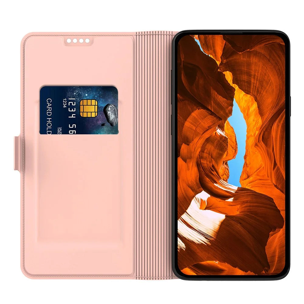 For Samsung Galaxy A57 5G Case Shockproof TPU Inner Shell Leather Phone Cover Card Slot - Rose Gold - 2