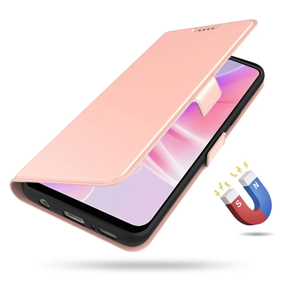 For Samsung Galaxy A57 5G Case Shockproof TPU Inner Shell Leather Phone Cover Card Slot - Rose Gold - 5