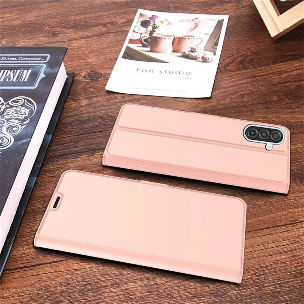 For Samsung Galaxy A57 5G Case Shockproof TPU Inner Shell Leather Phone Cover Card Slot - Rose Gold - 7