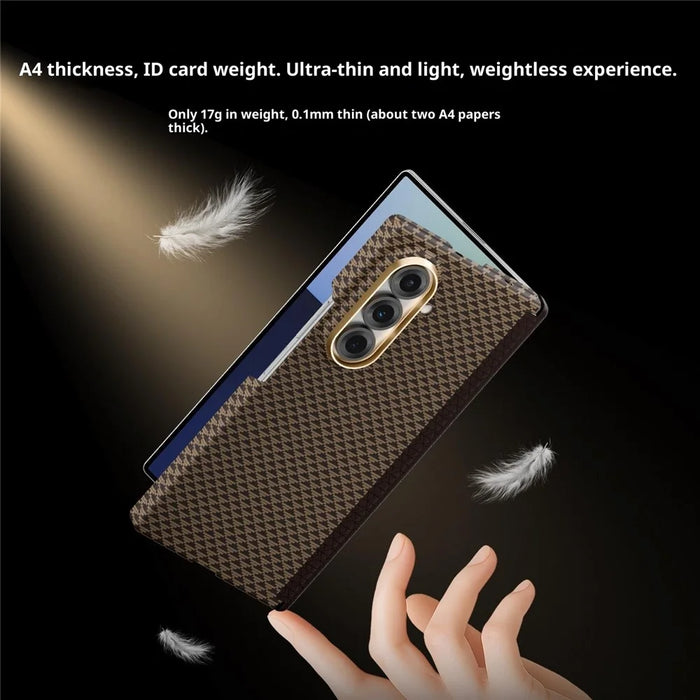GKK For Samsung Galaxy Z Fold7 5G Case Pattern Design Dual Axis Aramid Fiber PC Ultra Thin Phone Cover Magnetic Hinge Protection - Gold - 5
