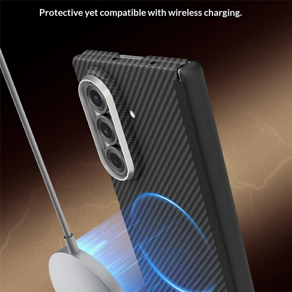 GKK For Samsung Galaxy Z Fold7 5G Case Aramid Fiber Texture Dual Axis PC Slim Phone Cover Magnetic Hinge Protection - 3