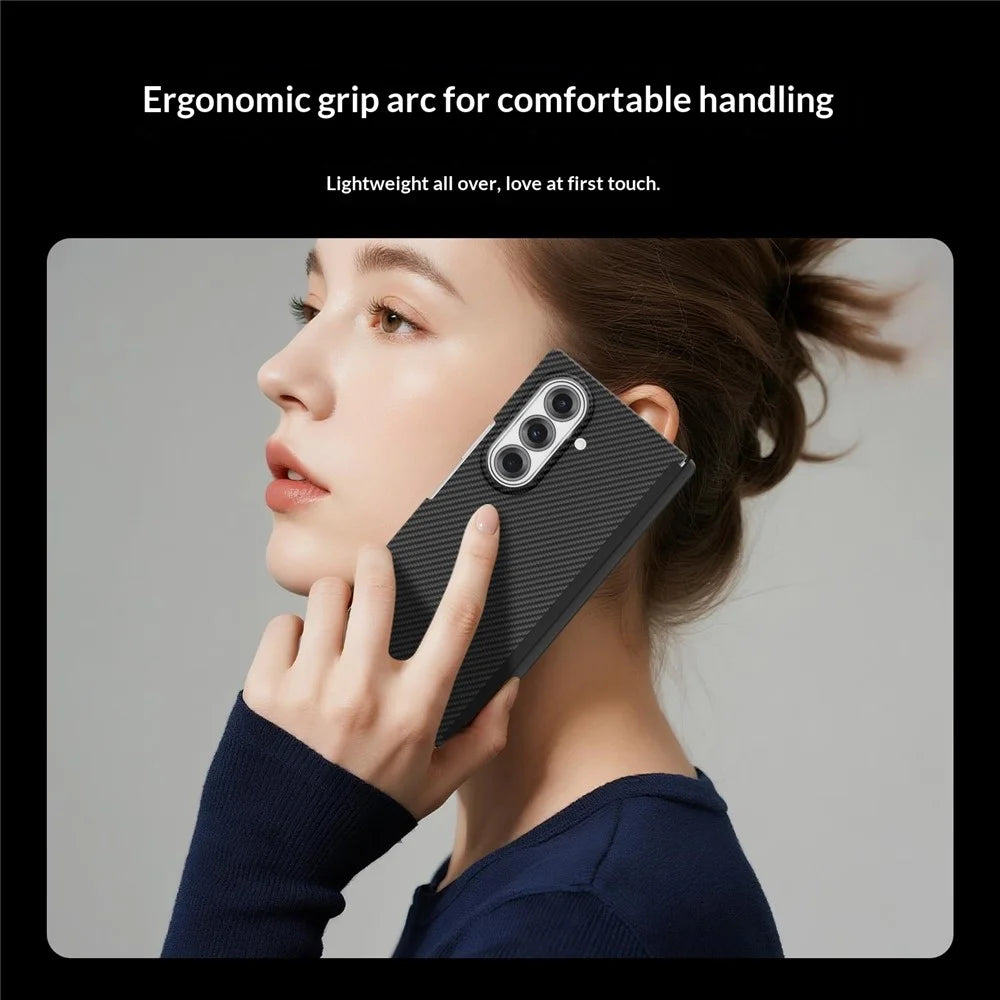 GKK For Samsung Galaxy Z Fold7 5G Case Aramid Fiber Texture Dual Axis PC Slim Phone Cover Magnetic Hinge Protection - 6