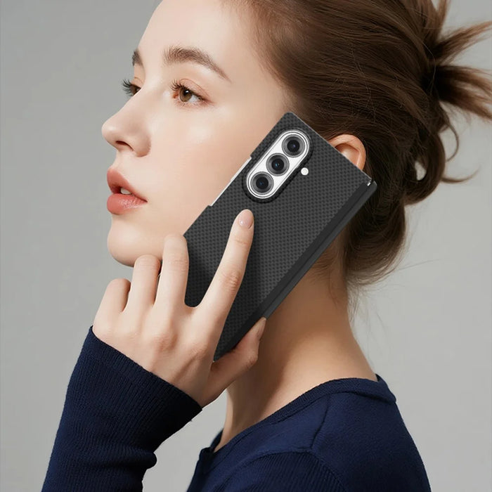 GKK For Samsung Galaxy Z Fold7 5G Case Texture Dual Axis PC Slim Phone Cover Magnetic Hinge Protection - Black - 2