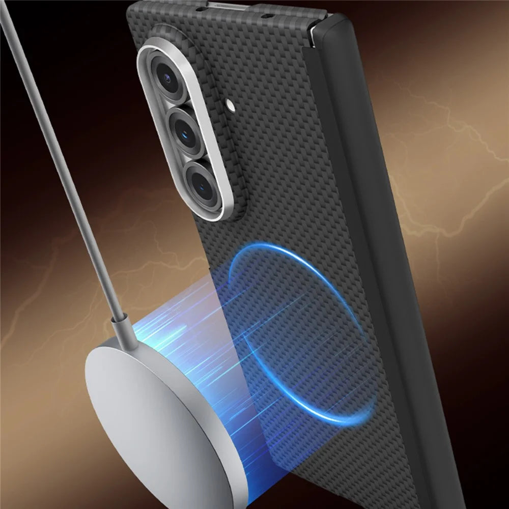 GKK For Samsung Galaxy Z Fold7 5G Case Texture Dual Axis PC Slim Phone Cover Magnetic Hinge Protection - Black - 3