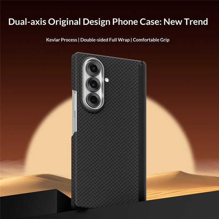 GKK For Samsung Galaxy Z Fold7 5G Case Texture Dual Axis PC Slim Phone Cover Magnetic Hinge Protection - Black - 4