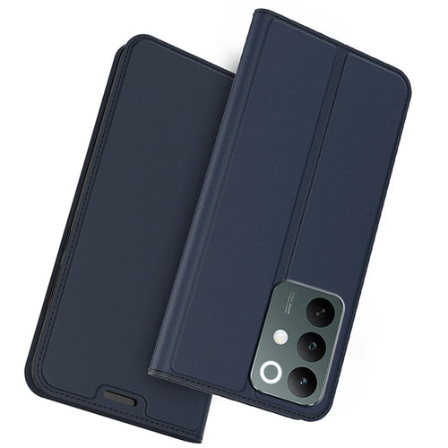 For Realme C85 5G Case PU Leather Phone Cover with Card Holder Stand - Blue - 1