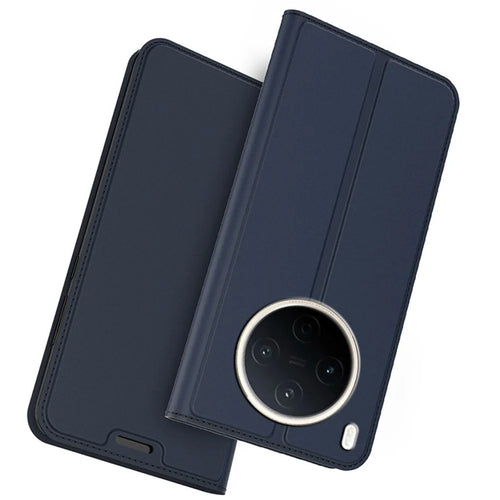 For vivo Y500 Pro 5G Case PU Leather Phone Cover with Card Holder Stand - Blue - 1