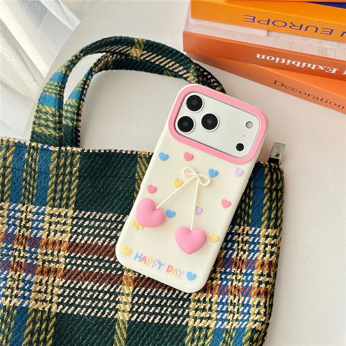 For iPhone 18 Pro Max / 17 Pro Max Silicone Case Cute Heart Shape Pendant Shockproof Phone Back Cover - 4