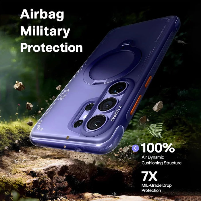 TORRAS Ostand Q3 Air Series For Samsung Galaxy S26 Ultra Magnetic Case with Kickstand Shockproof PC + TPU Phone Cover - Dark Purple - 3