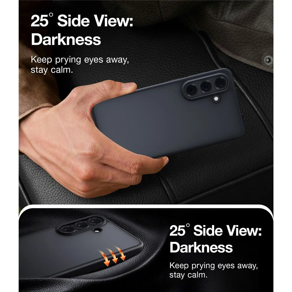 TORRAS For Samsung Galaxy S26+ Case  Skin-Touch Matte PC+TPU Phone Cover with Interchangeable 3 Colors Buttons - Black - 3