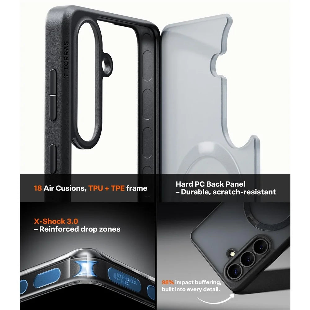 TORRAS Ostand Q3 Spin Series For Samsung Galaxy S26 Case Magnetic Rotating Kickstand PC + TPU Phone Cover - 6