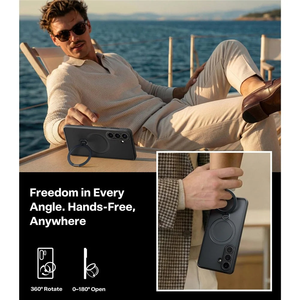 TORRAS Ostand Q3 Spin Series For Samsung Galaxy S26+ Case Magnetic Rotating Kickstand PC + TPU Phone Cover - 4