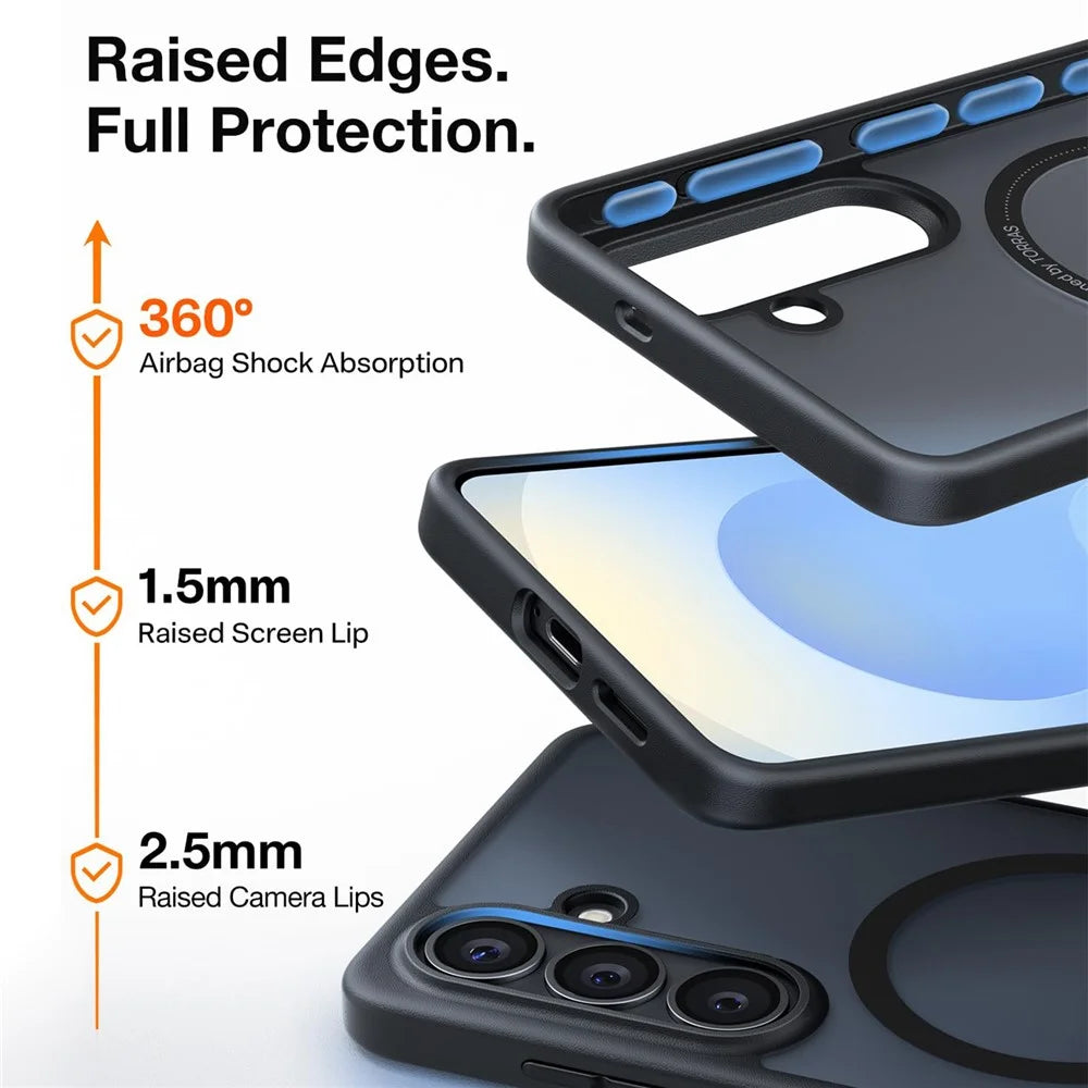 TORRAS For Samsung Galaxy S26  Guardian-Mag Series Magnetic Case Skin-Touch Matte PC + TPU Phone Cover - Black - 6
