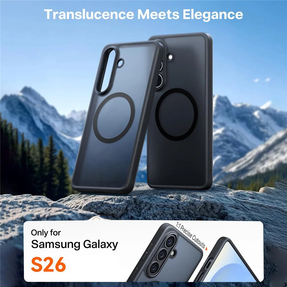 TORRAS For Samsung Galaxy S26  Guardian-Mag Series Magnetic Case Skin-Touch Matte PC + TPU Phone Cover - Black - 7