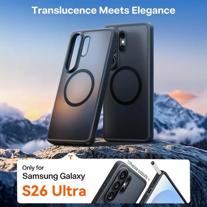 TORRAS For Samsung Galaxy S26 Ultra  Guardian-Mag Series Magnetic Case Skin-Touch Matte PC + TPU Phone Cover (Amazon Packaging) - Black - 6