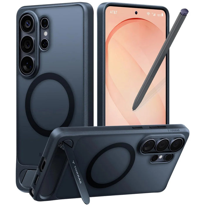 TORRAS For Samsung Galaxy S26 Ultra  Ostand L1 Series Magnetic Case with Kickstand TPU+PC Phone Cover - Black - 1