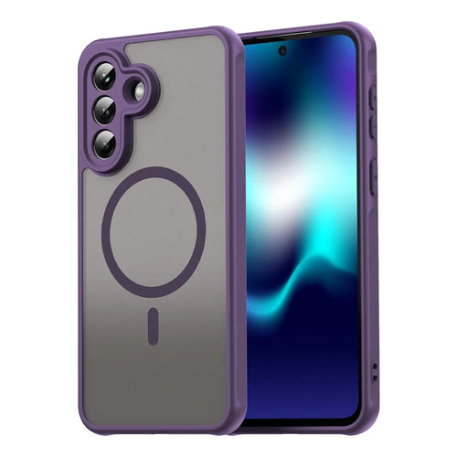 For Samsung Galaxy A37 5G Magnetic Case Anti Drop PC + TPU Phone Cover - Purple - 1