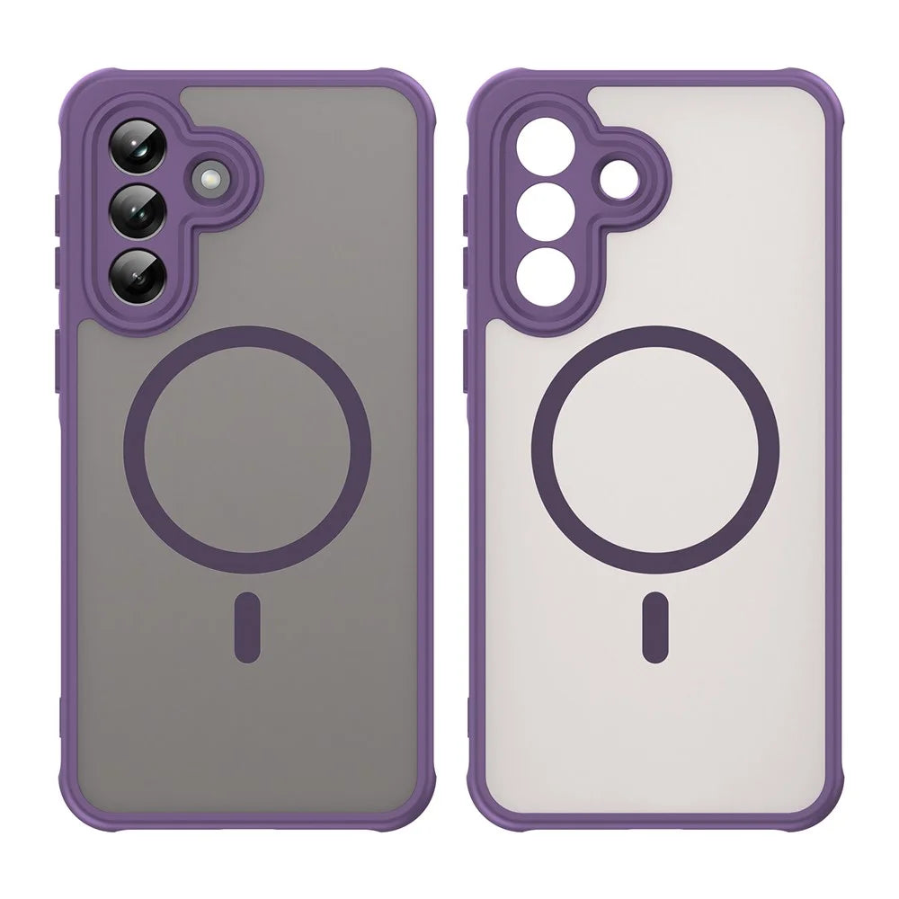 For Samsung Galaxy A37 5G Magnetic Case Anti Drop PC + TPU Phone Cover - Purple - 2