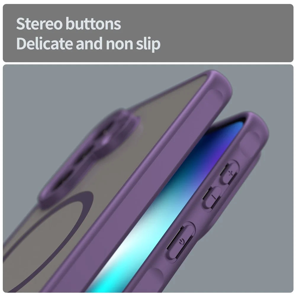 For Samsung Galaxy A37 5G Magnetic Case Anti Drop PC + TPU Phone Cover - Purple - 5