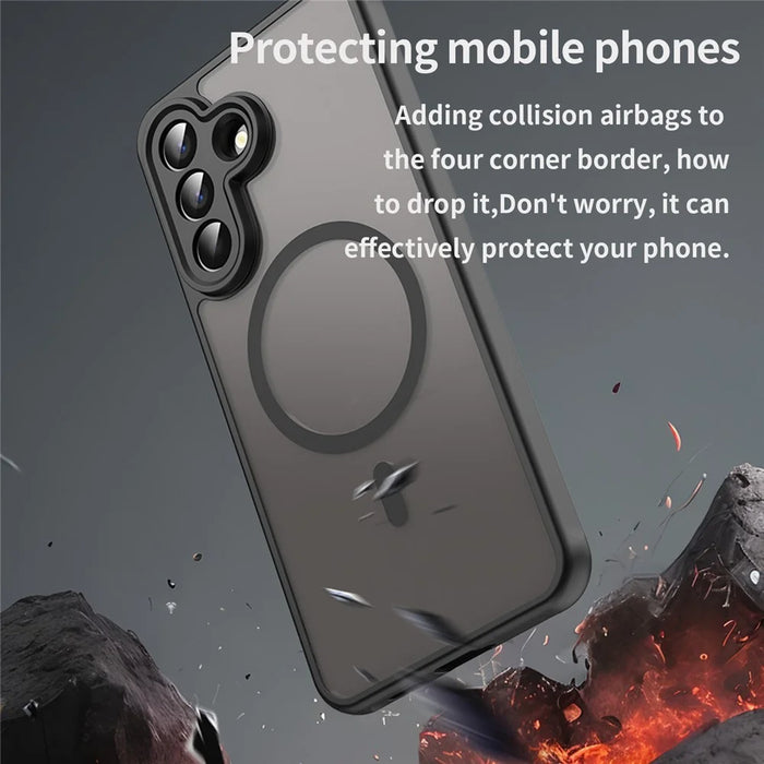For Samsung Galaxy A57 5G Magnetic Case Anti Drop PC + TPU Phone Cover - Black - 3