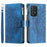 Zipper Pocket Wallet Case for Samsung Galaxy A53 5G, Book Style Mandala Flower Imprinted PU Leather Stand Cover with Multiple Card Slots - Blue - 1
