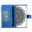 Zipper Pocket Wallet Case for Samsung Galaxy A53 5G, Book Style Mandala Flower Imprinted PU Leather Stand Cover with Multiple Card Slots - Blue - 2