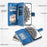 Zipper Pocket Wallet Case for Samsung Galaxy A53 5G, Book Style Mandala Flower Imprinted PU Leather Stand Cover with Multiple Card Slots - Blue - 5