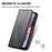 For Google Pixel 10a Case Calf Texture PU Leather Wallet Phone Cover with Wrist Strap - Black - 5