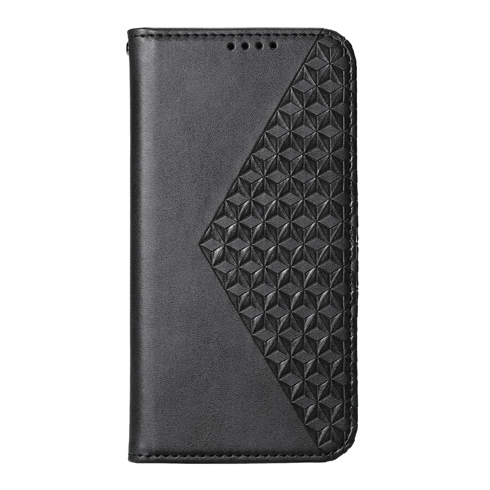 For Samsung Galaxy S26 Case Calf Texture PU Leather Wallet Phone Cover with Wrist Strap - Black - 7